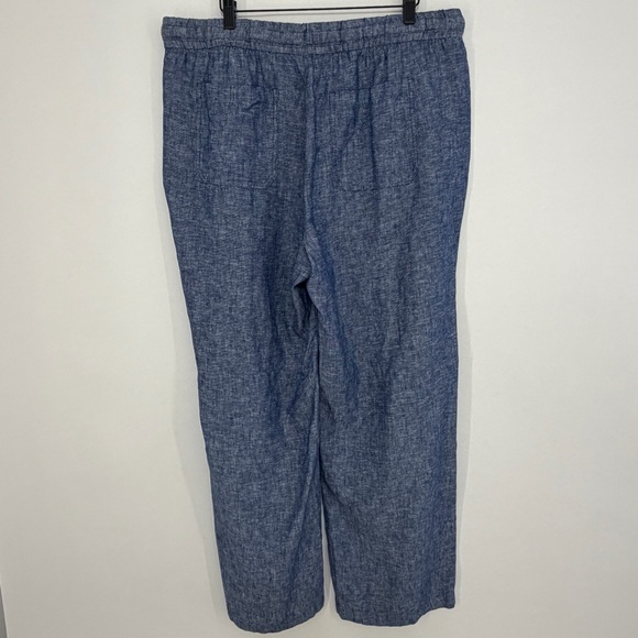 NWT Old Navy Women's Linen Blend Wide Leg Pants Blue Size Large - Picture 3 of 9